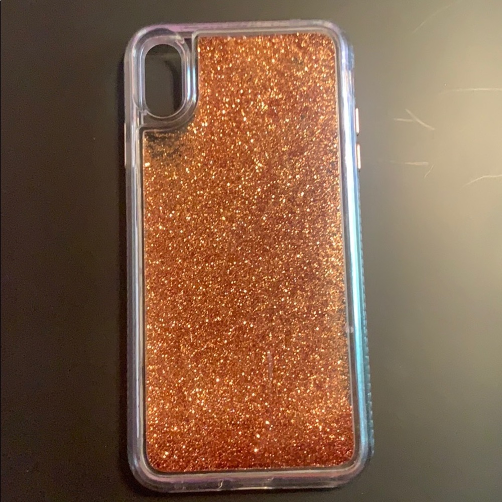 Iphone XS max gold glitter phone case